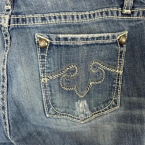 ReRock for Express Size 12 Women’s Flare Jeans Denim Western Festival Concert - Picture 5 of 14